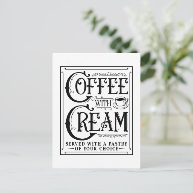 Carte Postale Café à la crème (Debout devant)