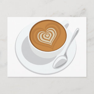 Carte Postale Café à la crème cardiaque