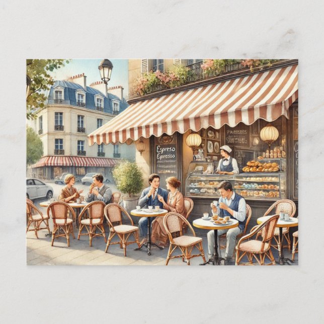 Carte Postale Café à Paris France Mug (Devant)
