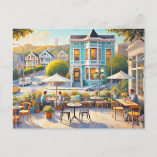 Carte Postale Café à San Francisco Golden Gate Bridge