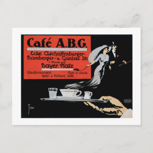 Carte Postale Café ABG Café Vintage Boutique Publicité Art
