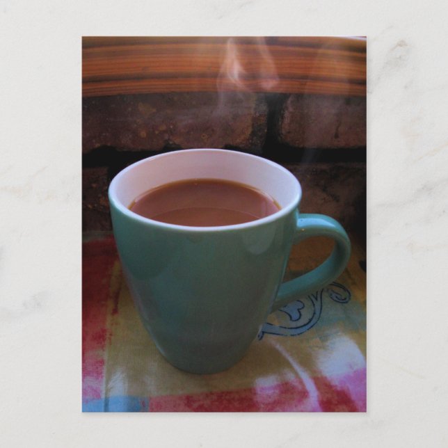 Carte postale café chaud à vapeur (Devant)