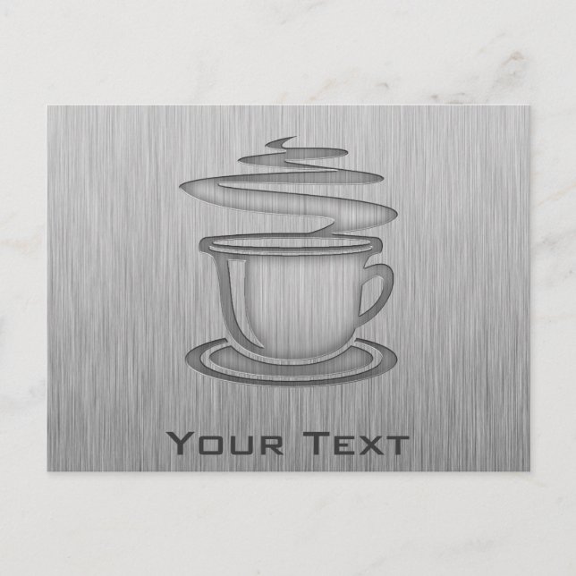Carte Postale Café chaud ; look métal (Devant)