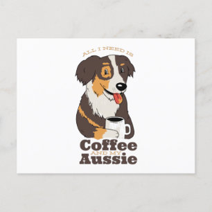 Carte Postale Café Chien Aussie