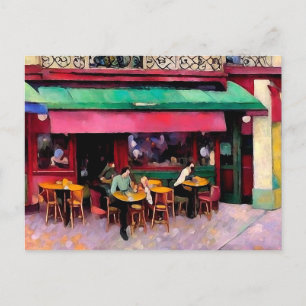 Carte Postale Café coloré parisien