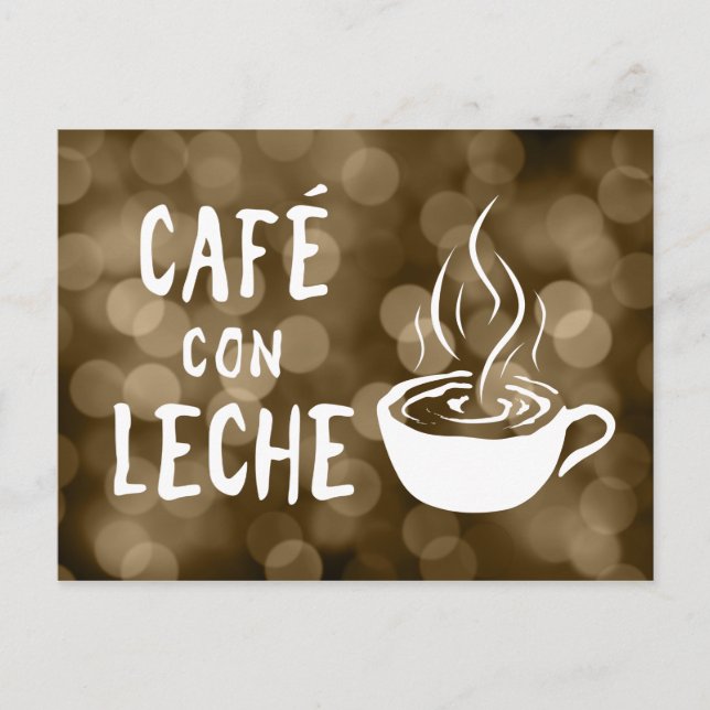 Carte Postale café con leche bokeh (Devant)