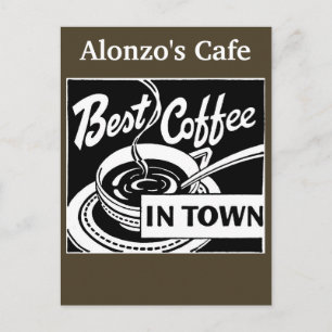 Carte Postale Café customisé / Restaurant - Roast foncé