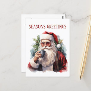 Carte Postale Café de Noël festif