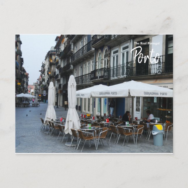 Carte Postale Café du matin à Porto - Le vrai Portugal (Devant)
