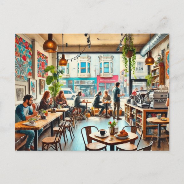 Carte Postale Café en Mug du district Mission de San Francisco (Devant)
