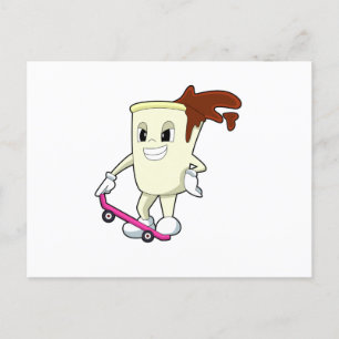 Carte Postale Café en patinage avec skateboard