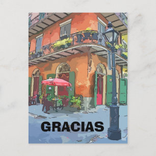 Carte Postale Café En Quartier Français, modifier le texte