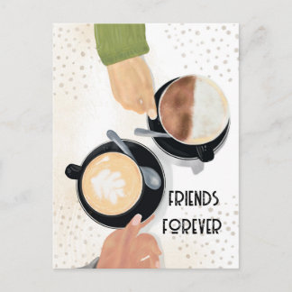 Carte postale Café et Amis pour toujours