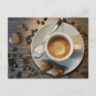 carte postale café et chocolat