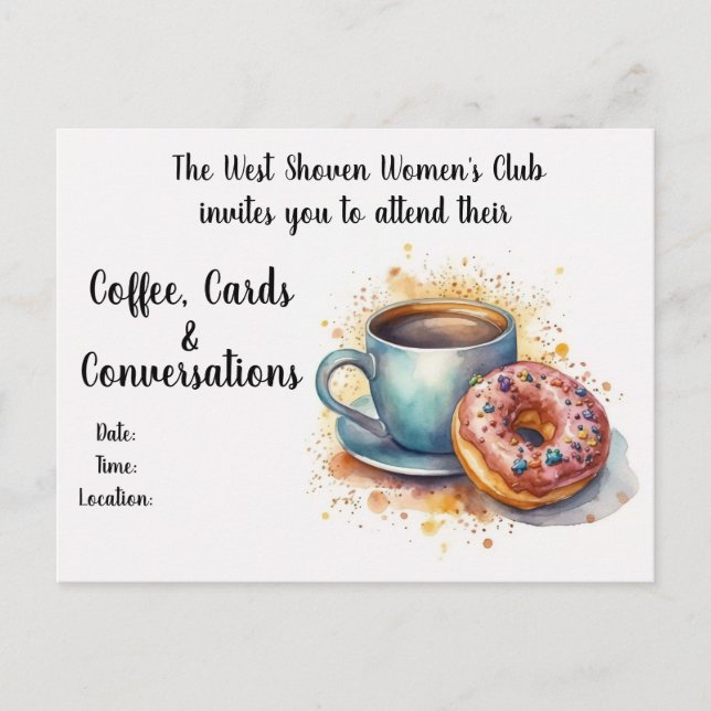 Carte Postale Café et Conversation Women's Club (Devant)