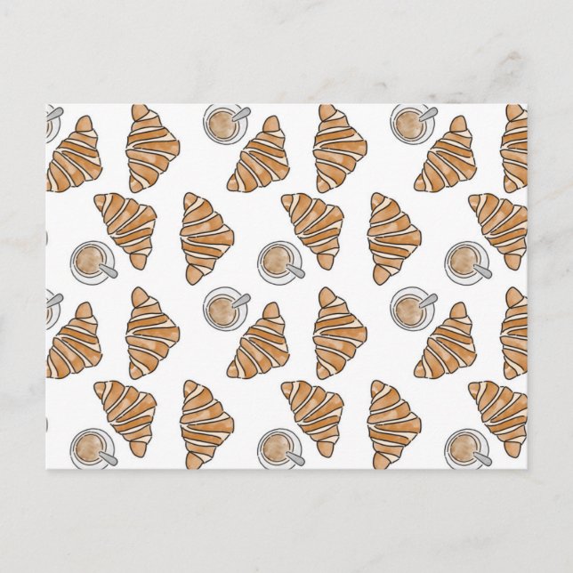 Carte Postale Café et croissants (Devant)