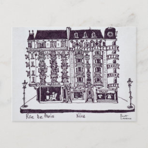 Carte Postale Café et magasins sur la rue de Paris Vieux Nice,