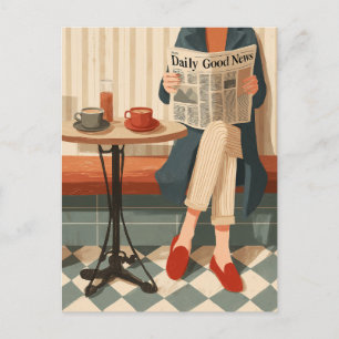 Carte Postale Café et Nouvelles d'un Matin Cosy