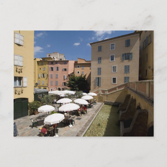 Carte Postale Café extérieur, Place de l'Eveche, Grasse, (Devant)