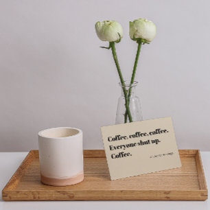 Carte Postale Café Haiku pour les matins Typographie noire