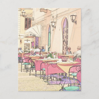 Carte Postale Café italien de trottoir