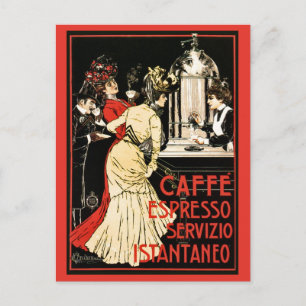 Carte Postale café italien vintage espresso et