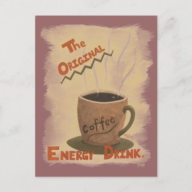 Carte Postale Café - la boisson originale d'énergie (Devant)