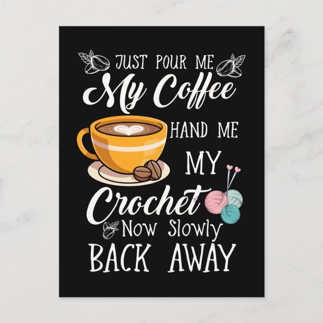 Carte Postale Café Louvain Crochet Lady Crocheting Humour Fil (Devant)