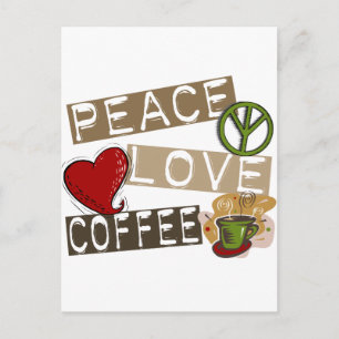 CARTE POSTALE CAFÉ PAIX LOVE 2