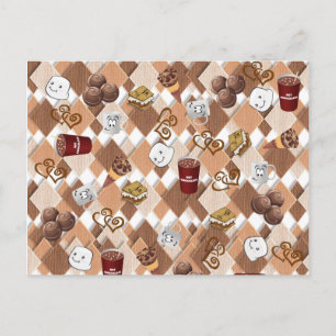 Carte postale Café Shop Chocolat Chaud Marshmallow