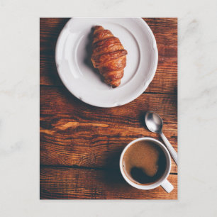 Carte Postale Café turc et Croissant frais
