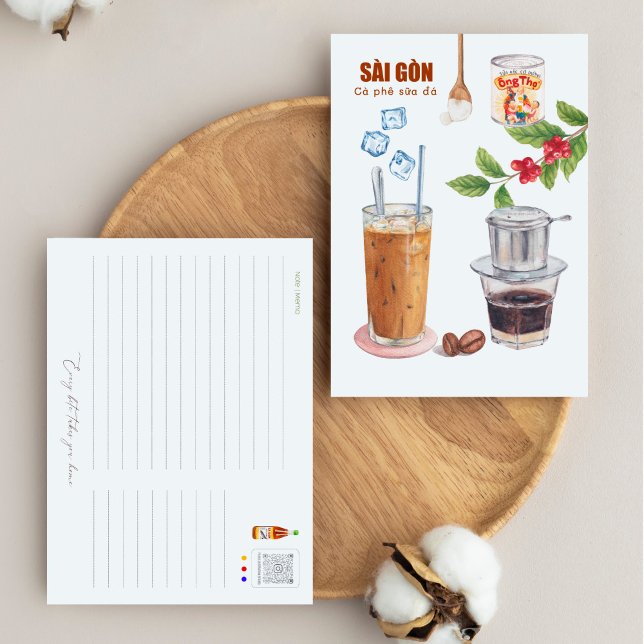 Carte postale café vietnamien (Créateur téléchargé)