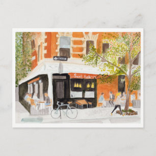 Carte Postale Café West Village Aquarelle