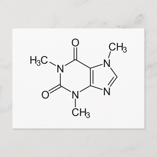Carte Postale Caféine Molécule Chimie Café Atomes (Devant)