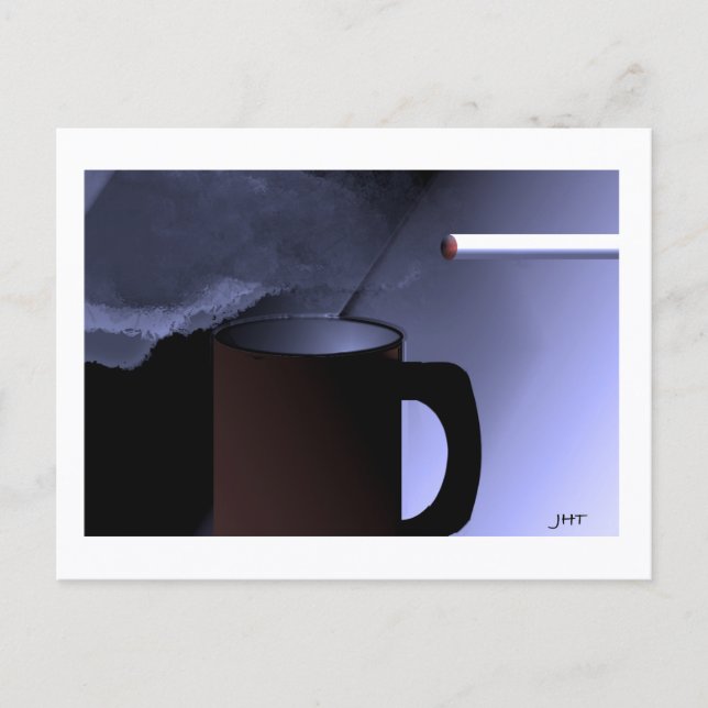Carte Postale Caffeine and Nicotine Postcard Print by JHT (Devant)