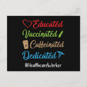 Carte Postale Caffiné vacciné éduqué dédié