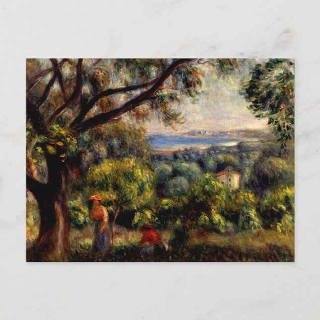 Carte Postale Cagnes Paysage peinture de Renoir, (Devant)