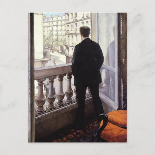 Carte Postale Caillebotte - Jeune homme à sa fenêtre