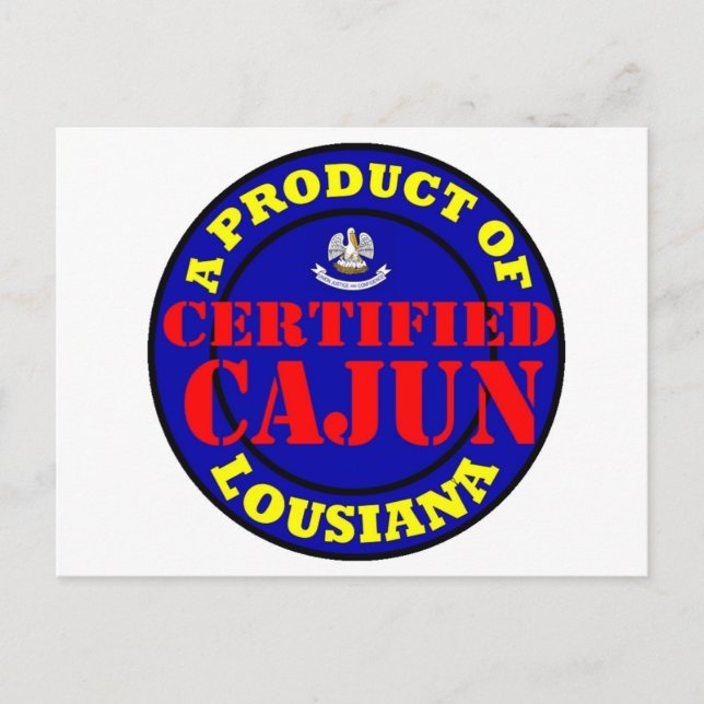 CARTE POSTALE CAJUN CERTIFIÉ (Devant)