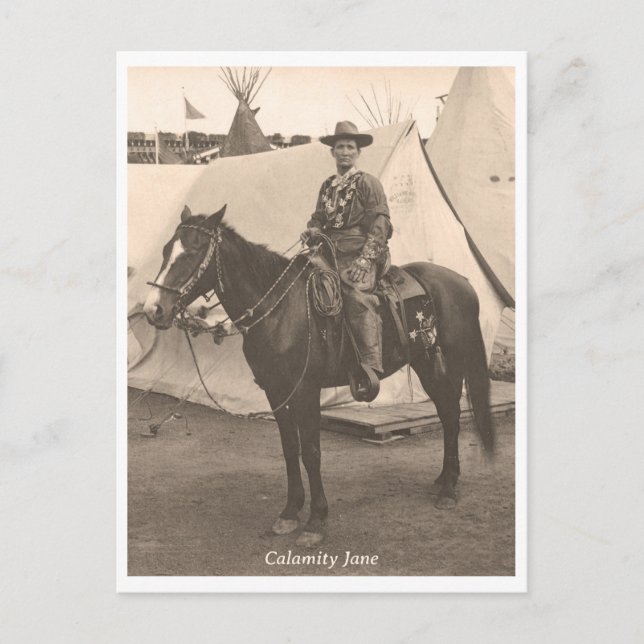 Carte Postale Calamité Jane à cheval (Devant)