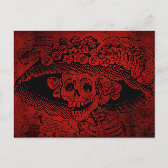 Carte Postale Calavera Garbancera par José Guadalupe Posada (Devant)