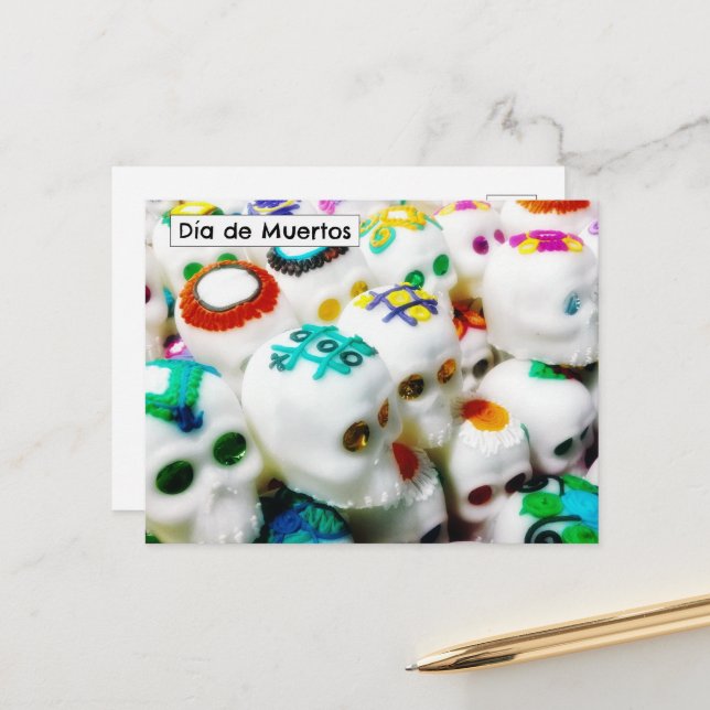 Carte Postale Calaveras de Azúcar en día de Muertos (Devant/Arrière en situation)