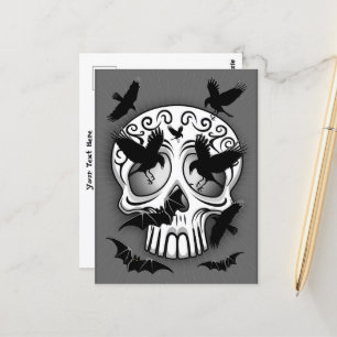Carte Postale Calaveras décoratives Halloween