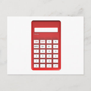 Carte Postale Calculatrice rouge
