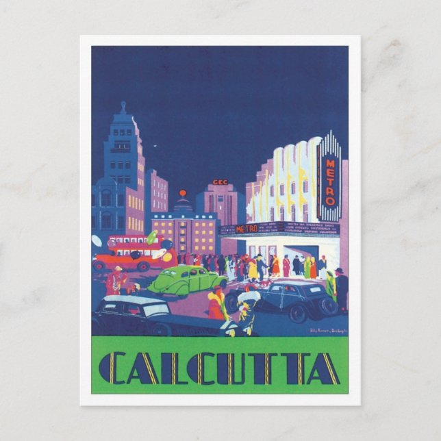 Carte Postale Calcutta vintage Kolkata Inde (Devant)