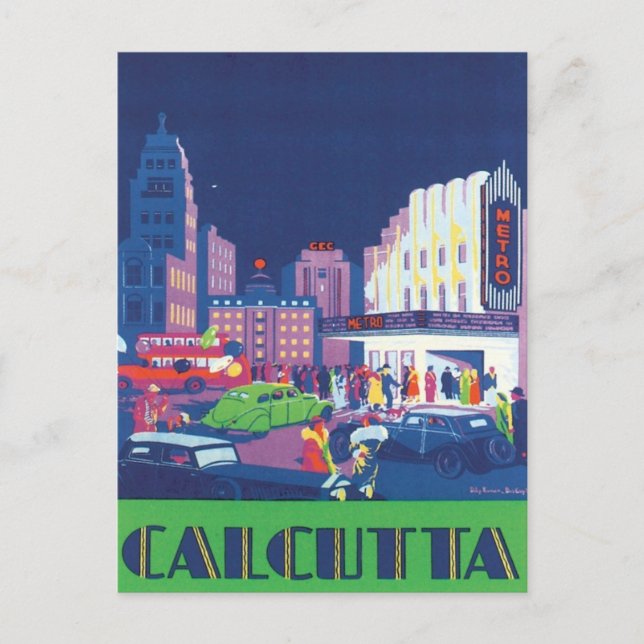 Carte Postale Calcutta vintage Kolkata Inde (Devant)