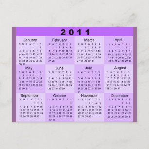 Carte Postale Calendrier 2011 en un coup d'oeil