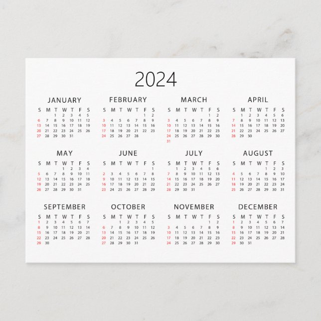 Carte Postale Calendrier 2024 (Devant)