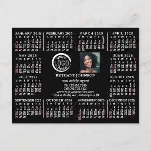 Carte Postale Calendrier 2025 Custom Business Logo Photo Texte F