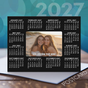 Carte Postale Calendrier 2027 avec photo au centre - Noir Blanc